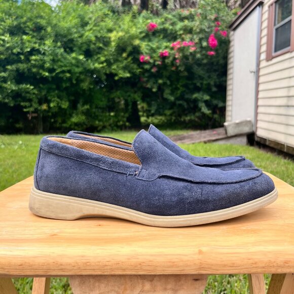 Amberjack The Loafer Suede Leather Comfort Loafers in Cobalt Blue Size 9.5 M - Picture 1 of 8